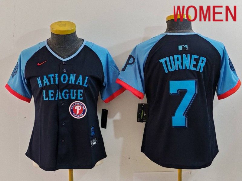 Women Philadelphia Phillies #7 Turner Blue All star 2024 Nike MLB Jersey style 6